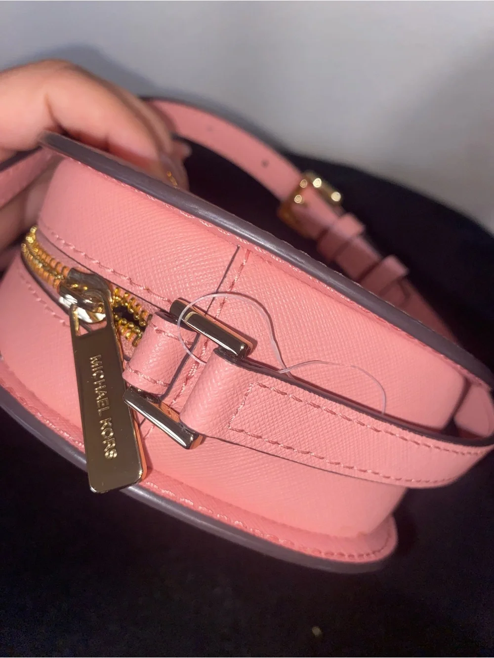 Michael Kors Pink Saffiano Crossbody Oval Bag